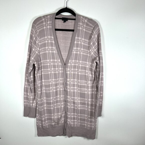 Torrid Plaid Boyfriend Cardigan Buttons Lavender Lilac Pink Women’s Plus Size 1X - Picture 1 of 9